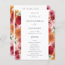 Budget Summer Multi Color Floral Wedding Programm