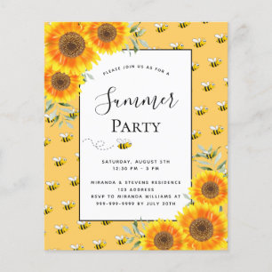 Budget Summer Party Bienen Sonnenblumen Garten Gri
