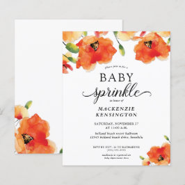 Budget Summer Poppy Baby Sprinkle Einladung