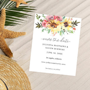 Budget Summer Sunflower Save the Date Flyer