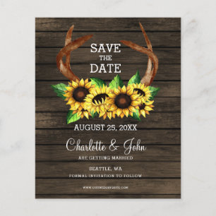 Budget Sunblumen Antlers Chic Save the Date