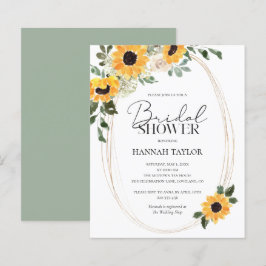 Budget Sunblumen Eukalyptus Brautparty Einladung