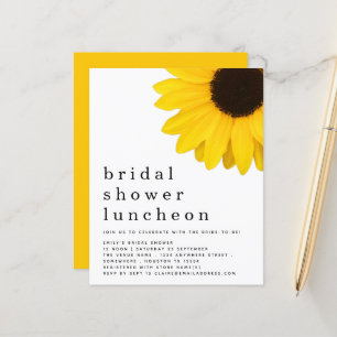 Budget Sunflower Brautparty Einladung