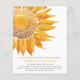 Budget Sunflower Bridal Dusche Einladungen