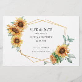 Budget Sunflower Eukalyptus Geometric Rett Date Briefpapier