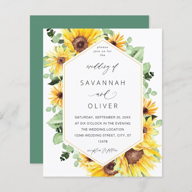 Budget Sunflower & Eukalyptus MOD Floral Wedding (Vorne/Hinten)