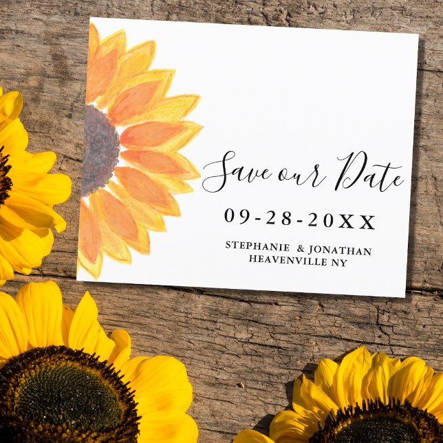 Budget Sunflower Mariage Enregistrer notre carte D (Créateur téléchargé)