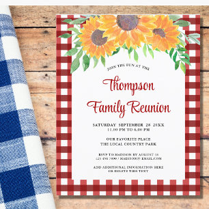 Budget Sunflowers Gingham Family Wiedersehen