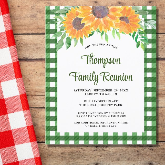 Budget Sunflowers Gingham Family Wiedersehen (Von Creator hochgeladen)