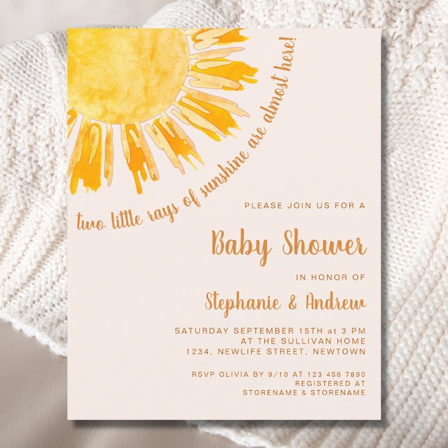 Budget Sunshine Couples Twins Baby Dusche laden ei (Von Creator hochgeladen)
