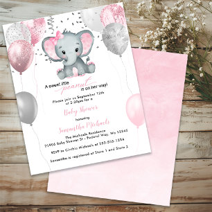 BUDGET Süßes Elefant Mädchen Ballons Baby Shower