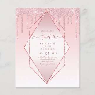 BUDGET SWEET16 Dripping Glitzer Glamour Invit Flyer