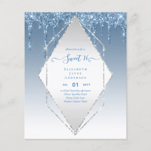 BUDGET SWEET16 Dripping Glitzer Glamour Invit Flyer