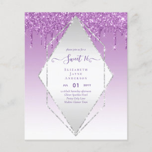 BUDGET SWEET16 Dripping Glitzer Glamour Invit Flyer