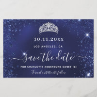 Budget Sweet 16 blue Glitzer Staub rett Datum