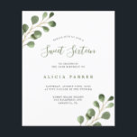 Budget Sweet 16 einfache Geburtstagsfeier<br><div class="desc">Rustikales modernes, einzigartiges Aquarell Eukalyptus Grünpflanzen Blattwerk 16 . Geburtstag Geburtstagsparty BUDGET erschwingliche Einladung. BITTE LESEN SIE DIES VOR DEM KAUF! Dies ist eine preisgünstige Karte, die auf einem Blatt Papier gedruckt wird (jedes Blatt hat eine Karte). Für die beste Vergleichspreisqualität empfehlen wir die Auswahl des Semi-Gloss-Papiertyps (es ist dick...</div>