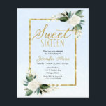 Budget Sweet 16 Einladung Blumenblut auf Dusty Blu<br><div class="desc">Delikate, weiße Blumen auf staubblauen, 16 . Geburtstag Geburtstagsparty Einladungen. Einfach mit Ihren Daten personalisieren. Bitte kontaktieren Sie mich per Chat, wenn Sie Fragen zum Kunstwerk haben oder eine Anpassung benötigen. Karo der Auflistung für weitere Elemente. BITTE BEACHTEN SIE: Für Unterstützung bei Bestellungen, Versand, Produktinformationen usw. wenden Sie sich direkt...</div>
