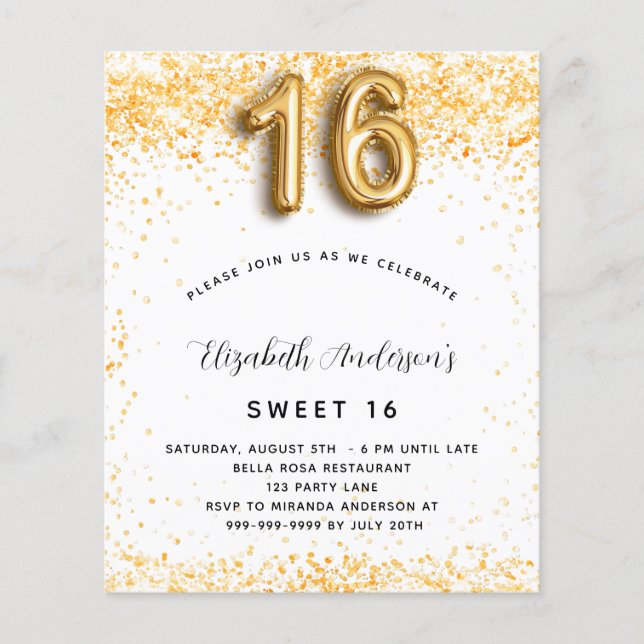Budget Sweet 16 Glitzer (Vorderseite)