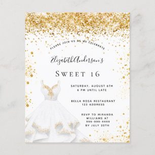Budget Sweet 16 Goldkleid Glitzer Staub
