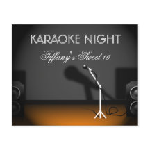 Budget Sweet 16 Karaoke Nacht Party Einladung