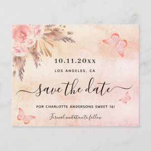 Budget Sweet 16 Pampas rot Save the Date