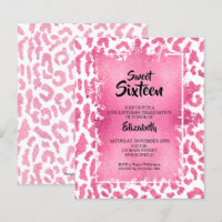 Budget Sweet 16 Rosa Leopard Birthday Einladungen