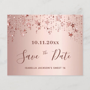 Budget Sweet 16 Rose Gold Save the Date