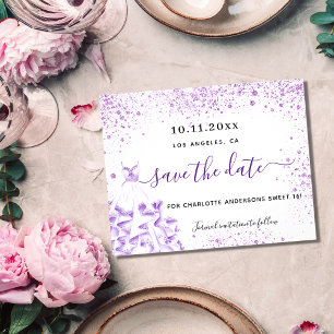 Budget Sweet 16 weiße violette Kleidung Save the D