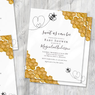 Budget Sweet as Can Bee Baby Shower Invitation