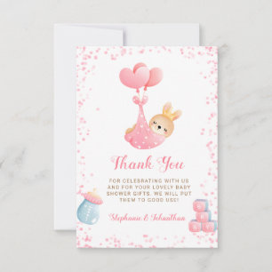 Budget Sweet Little Bunny Rabbit Girl Baby Dusche Dankeskarte