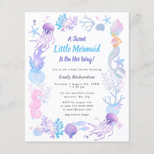 Budget Sweet Little Mermaid Kinderdusche Einladung