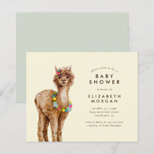 Budget Sweet Watercolor Alpaca Babydusche