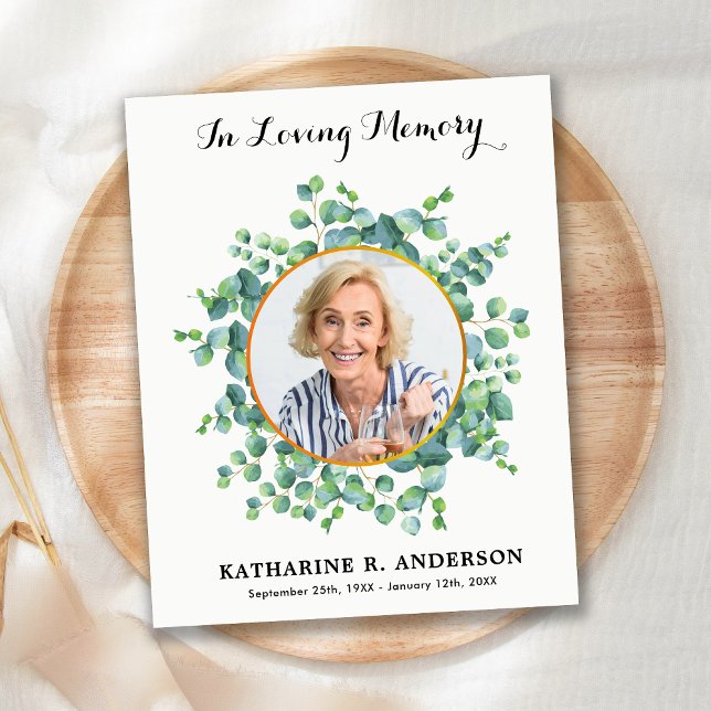 Budget Sympathy Eucalyptus Funérailles Carte de re (Créateur téléchargé)