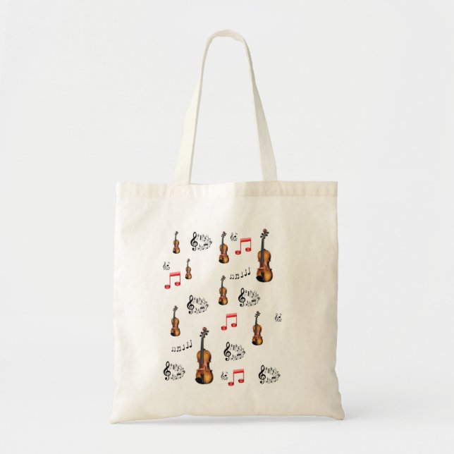 Budget Tasche Handtasche Musikmusik weiß (Vorne)