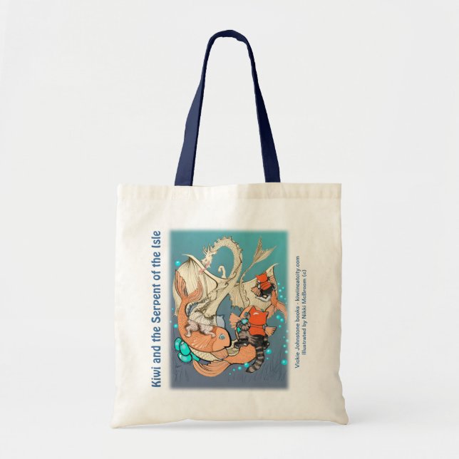 Budget-Tasche - Katzen, die Fische (Kiwi-, reiten Tragetasche (Vorne)