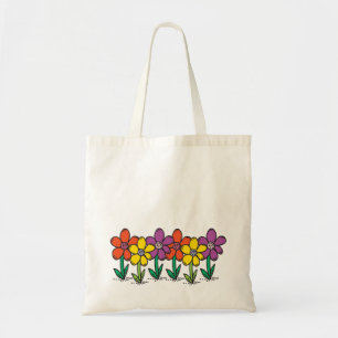 Budget-Tasche mit bunten Blumen Tragetasche