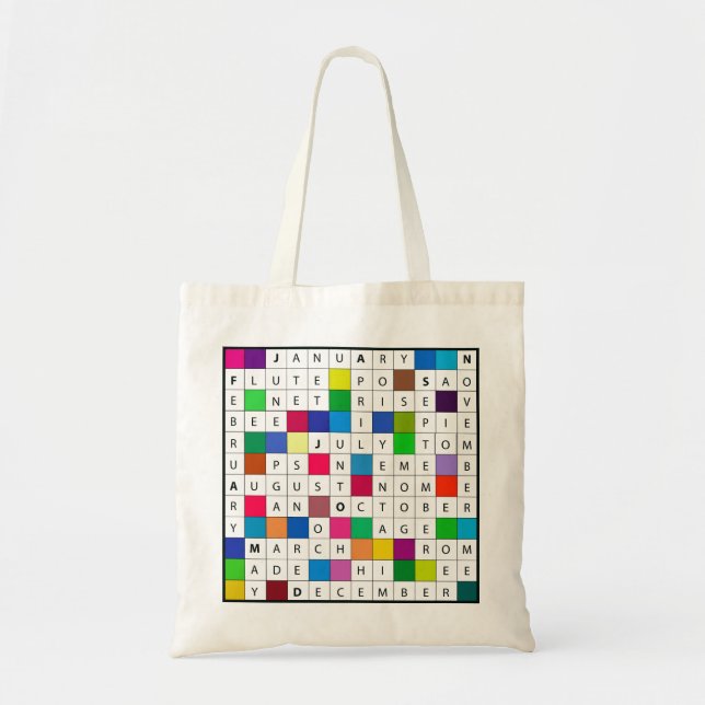 Budget-Tasche mit Kalender-Kreuzworträtsel Tragetasche (Vorne)