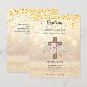 BUDGET Taufe Christening Bautizo Bautismo INVITE