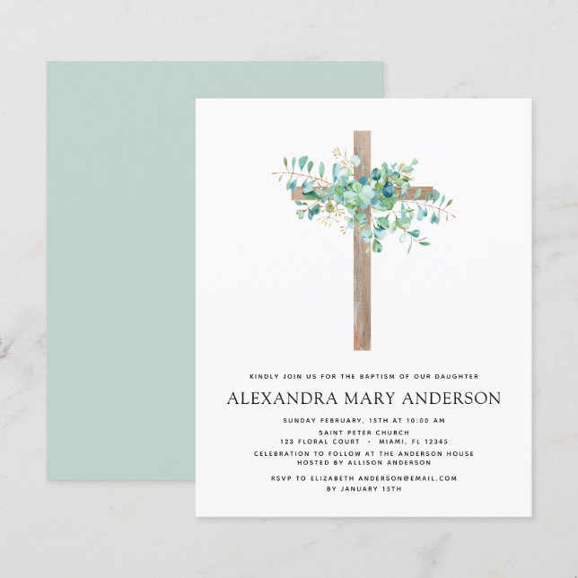 Budget Taufe Grüne Sage Eukalyptus (Vorne/Hinten)