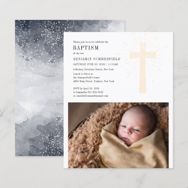 Budget Taufe Religiöse Veranstaltung Elegant Baby  (Vorne/Hinten)