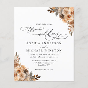 Budget Terracotta Boho Floral Wedding Einladung