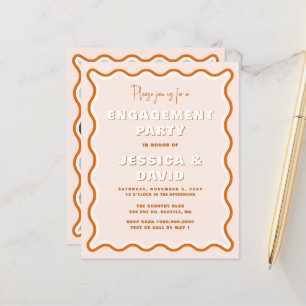 Budget Terracotta Engagement Partei Einladung