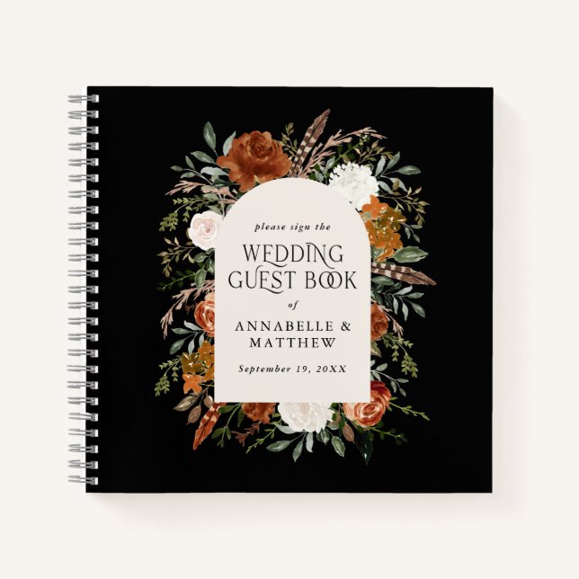 Budget Terracotta floral mariage livre d'hôte rust (Devant)