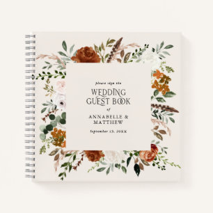 Budget Terracotta floral mariage livre d'hôte rust
