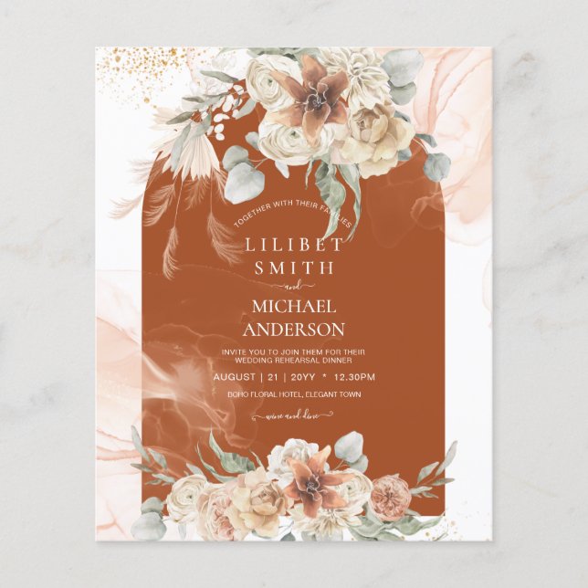 BUDGET Terracotta Floral Pampas Gras PROBE (Vorderseite)