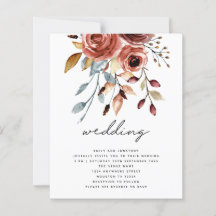 BUDGET Terracotta Florals QR Code Wedite Einladung