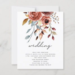 BUDGET Terracotta Florals QR Code Wedite Einladung