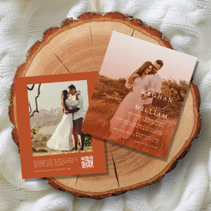 Budget Terracotta Foto Qr Code Hochzeit
