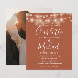 Budget Terracotta Lights Foto Hochzeit Einladung