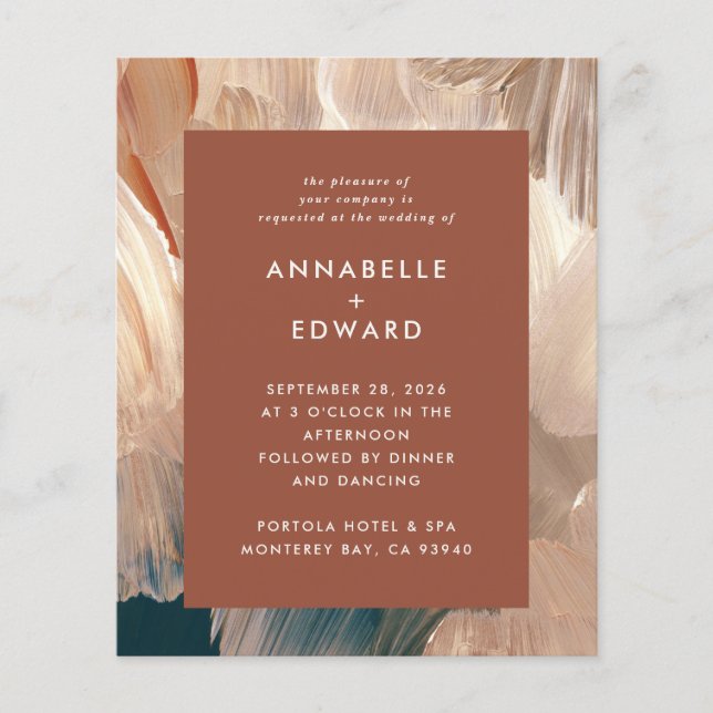 Budget Terracotta malerische Hochzeit Einladung Flyer (Vorne)